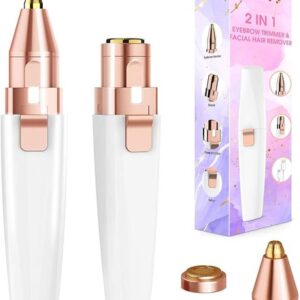 Women’s Flawless Facial Hair Remover Electric Eyebrow Trimmer Epilator Rose Gold