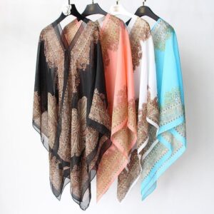 Women Beach Cover Up Poncho Beachwear Dress Summer Bikini Swimwear Kaftan Top