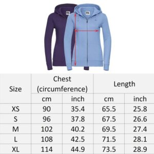Ladies Womens Zipped Hoodie Hooded Sweatshirt Cotton Rich Plain Size XS S M L XL