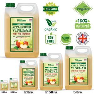 PURE RAW Apple Cider Vinegar with Mother Apple cider Weight Loss Detox All Sizes