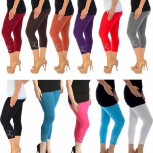 Butterfly Stud Leggings For Women UK Cropped Ladies Footless Leggings
