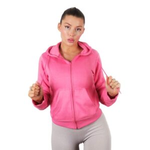 Ladies Womens Zipper Zip Up Plain Slim Fit Hoodie Sweatshirt – Sizes: 6 – 18