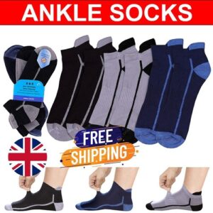 Men Women Trainer Liner Ankle Socks Cotton Rich Low Cut Sports Socks Size 5 – 11