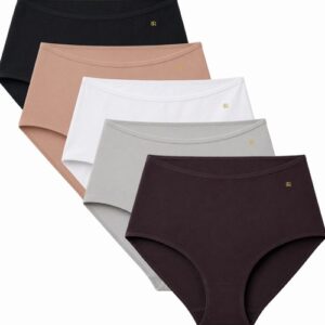 5x Women’s Full Brief Knickers Multipack Size 10-12 Plum Purple High Street New