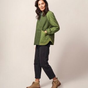 White Stuff Avery Women’s Quilted Jacket Ladies Casual Warm Long Sleeve Coat