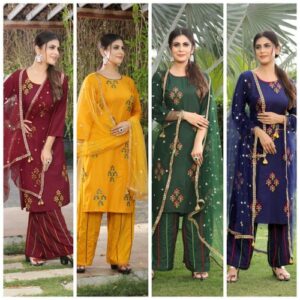 READYMADE PUNJABI SHARARA SUIT PLAZZO SALWAR KAMEEZ SUIT PAKISTANI INDIAN WOMEN