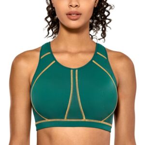 SYROKAN Women’s Sports Bra Plus Size High Impact Padded Wireless Running Bra