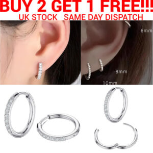 Women’s Men’s 925 Silver Filled Small Round Hoop earrings Sleeper Earrings