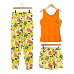 Avon Tropical 3-Piece PJ Set, Size Medium 12/14, BNIP, FREE POSTAGE