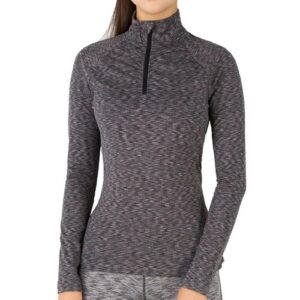 H.MILES Women Thermal Long Sleeve Running Top  Zip Winter Workout Ladies Hood S