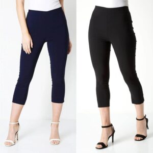 M&CO Ladies Cropped Stretch Trousers Formal Casual Office Wear Pants