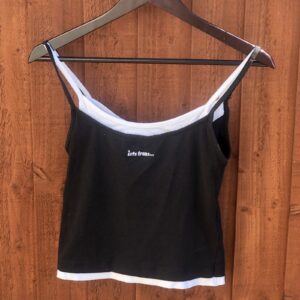 Urban Outfitters Gigi Double Layer Cami Vest Top Size Small Black and White y2K