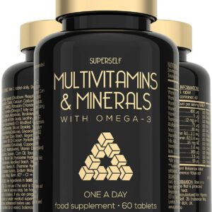 Multi Vitamins and Minerals + Omega 3 – 60 Multivitamin Tablets for Men & Women