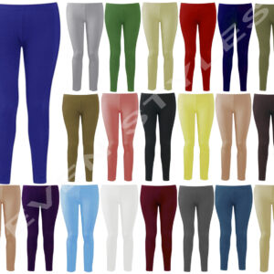 WOMEN LEGGINGS PLAIN STRETCHY SOFT CASUAL FULL LENGTH BASIC PLUS SIZE 8-26