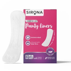 Sirona Daily Use Panty Liners for Women with Aloe Vera – Pack of 60 Liners