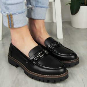 LADIES WOMENS FLAT COMFY WORK OFFICE PUMPS LOAFERS SOFT SLIP ON SHOES SIZE 3-8