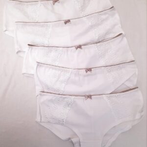 M*S 5-Pack Knickers White Embroidered Short Brief Multipack