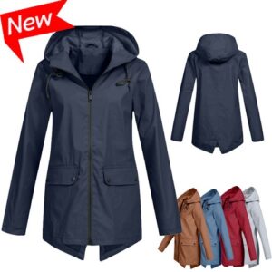 NEW Womens Waterproof Raincoat Ladies Outdoor Wind Rain Forest Warm Jacket Coat