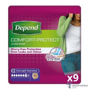 Depend Comfort Protect for Women Incontinence Pants – Extra Large – Pack of 9