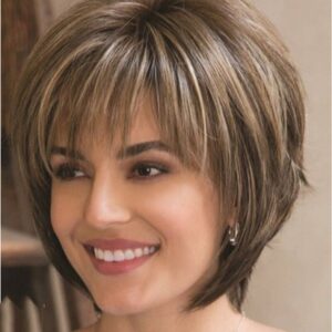 Short Human Wigs Cut Straight Brazilian Hair for Women Ladies BOB Wig UK