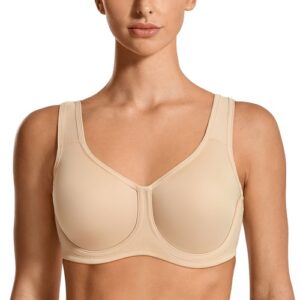 SYROKAN Women’s Max Control Sports Bra High Impact Plus Size Underwire Bras