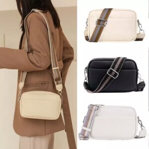 Women Ladies Shoulder Bag Cross Body Messenger Bag Leather Wide Strap Handbag UK