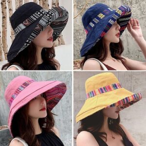 Wide Brim Bucket Hat Women Fisherman Beach Summer Foldable UV-Protection Sun Cap