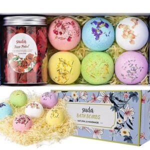 Bath Bombs,Ainoke 8 Large Bath Bombs Gift Set for Women.Organic Natural Handmade