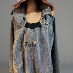 Women Hoodie Jacket Long Sleeve Zip-Up Print Silod Color Sweatshirt Top Coat