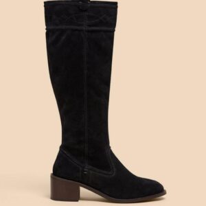 White Stuff Connie Women’s Pull On Boots Ladies Suede Shoes Elegant Footwear
