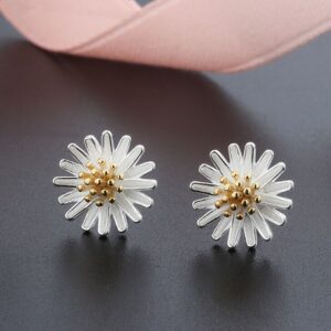 925 Sterling Silver Lovely Flower Stud Earrings Women Girls Jewellery Gift UK