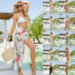Aiseyi Sarongs for Women Beachwear Chiffon Beach Wrap Sarong Wrap Sarong Skirt B