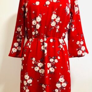Vintage 1940s 40s Style WWII Floral Flower Tea Dress
