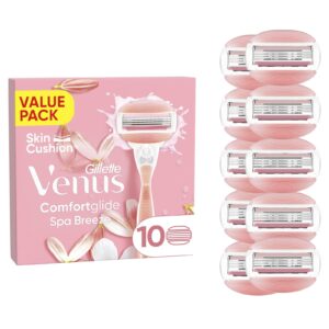 Gillette Venus Comfortglide Spa Breeze Women’s Razor Blade Refills, Pack of 10