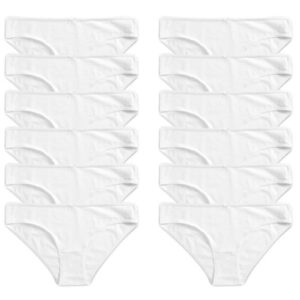 Womens Bikini Briefs 100% Cotton High Leg Ladies Knickers Underwear, Pack Of 12
