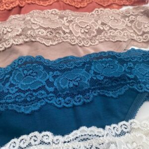Ladies 5 Pack Thongs GEORGE Multi-Pack Lace Top Cotton Knickers Underwear NEW