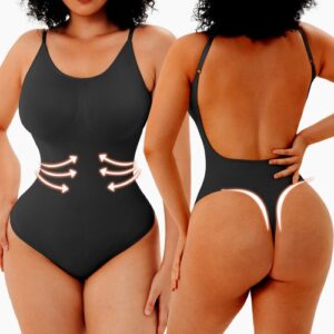 Shapewear Bodysuit for Women Tummy Control Thong Body Shaper Backless Bodysuit
