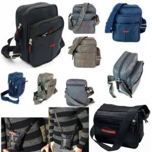 Cross Body Messenger Men’s Black Shoulder Bag Women’s Canvas Utility Travel Work