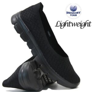 LADIES WOMENS SLIP ON LIGHTWEIGHT WALK MEMORY FOAM PUMPS CASUAL TRAINERS SHOES