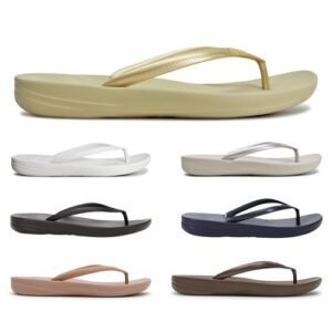 FitFlop Womens Sandals Iqushion Casual Toe-Post Slip-On Open-Back Rubber