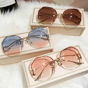 Womens Sunglasses Oversized Metal Frame Fashion Shades Ladies