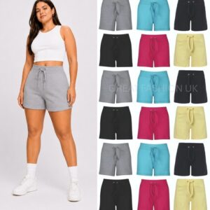 Womens Ladies Shorts Cotton Jersey Elastic Waist Jogging Gym Yoga Pants Girls