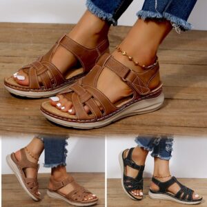 Women Casual Orthopedic Wedge Sandals Women Shoes Summer Comfort Flat Open-toe