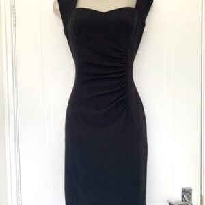 L.K. Bennett Women’s Midi Wiggle Dress UK 8 Black Smart Work Office Wear