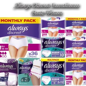 Always Discreet Incontinence Pants Women, Large, Normal, 40 Pants (10 x 4 Packs)