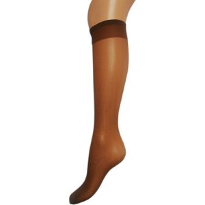 6 Pairs Womens Ladies Pop Socks Knee High Black Chiffon Natural Mink One Size