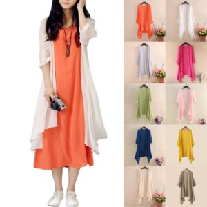 Women Bikini Beach Cover Up Long Kimono Cardigan Beachwear Jacket Coat