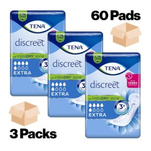 60 TENA LADY EXTRA DISCREET Incontinence Absorbent Pads for Women 3 x 20 Pack
