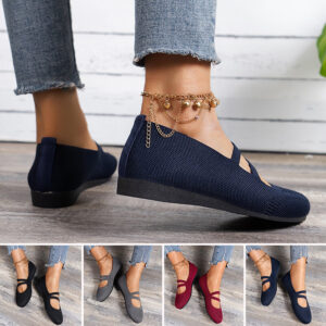 Womens Slip On Comfort Loafers Summer Anti-Slip Shoes Flat Walking Casual Shoes