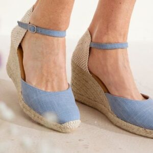 Seasalt Women’s Espadrilles – blue Cloud Bloom Wedge Espadrilles – Standard – De